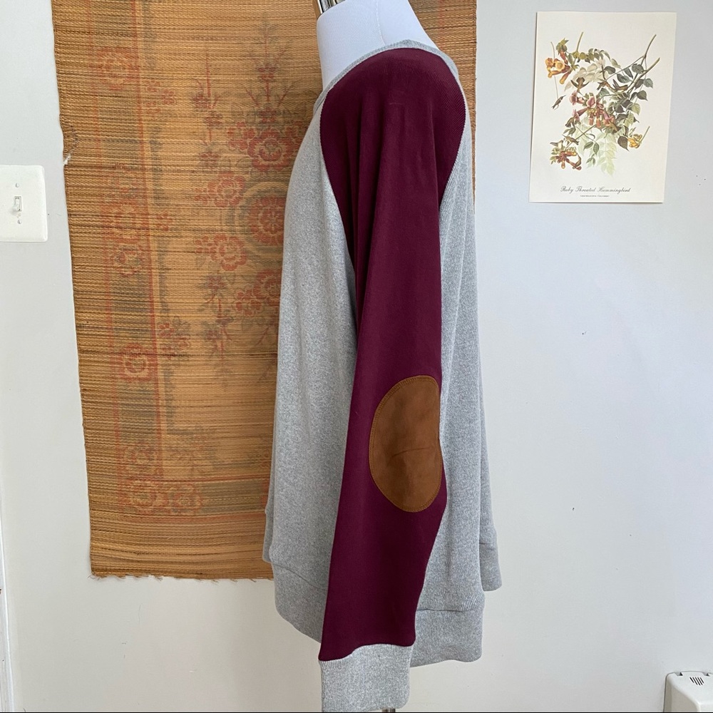 J. Peterman Suede Elbow Patch Rugby Raglan Sweatshirt - Picture 5 of 14